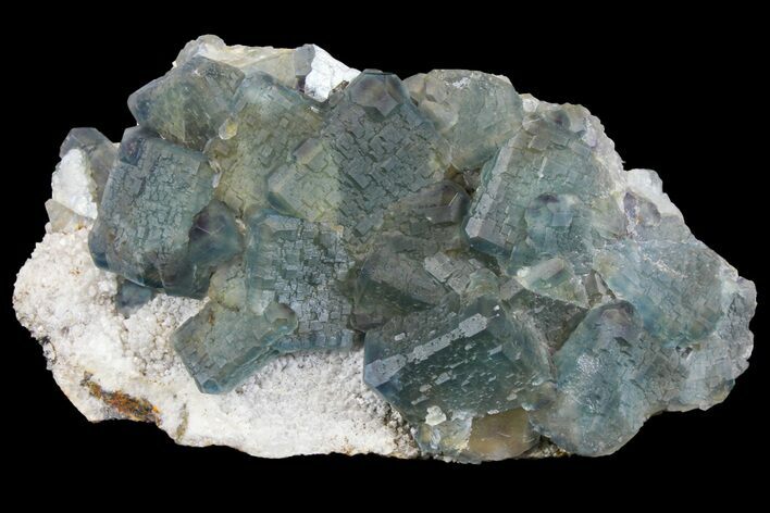 Green-Purple Fluorite Crystals on Quartz - China #149754